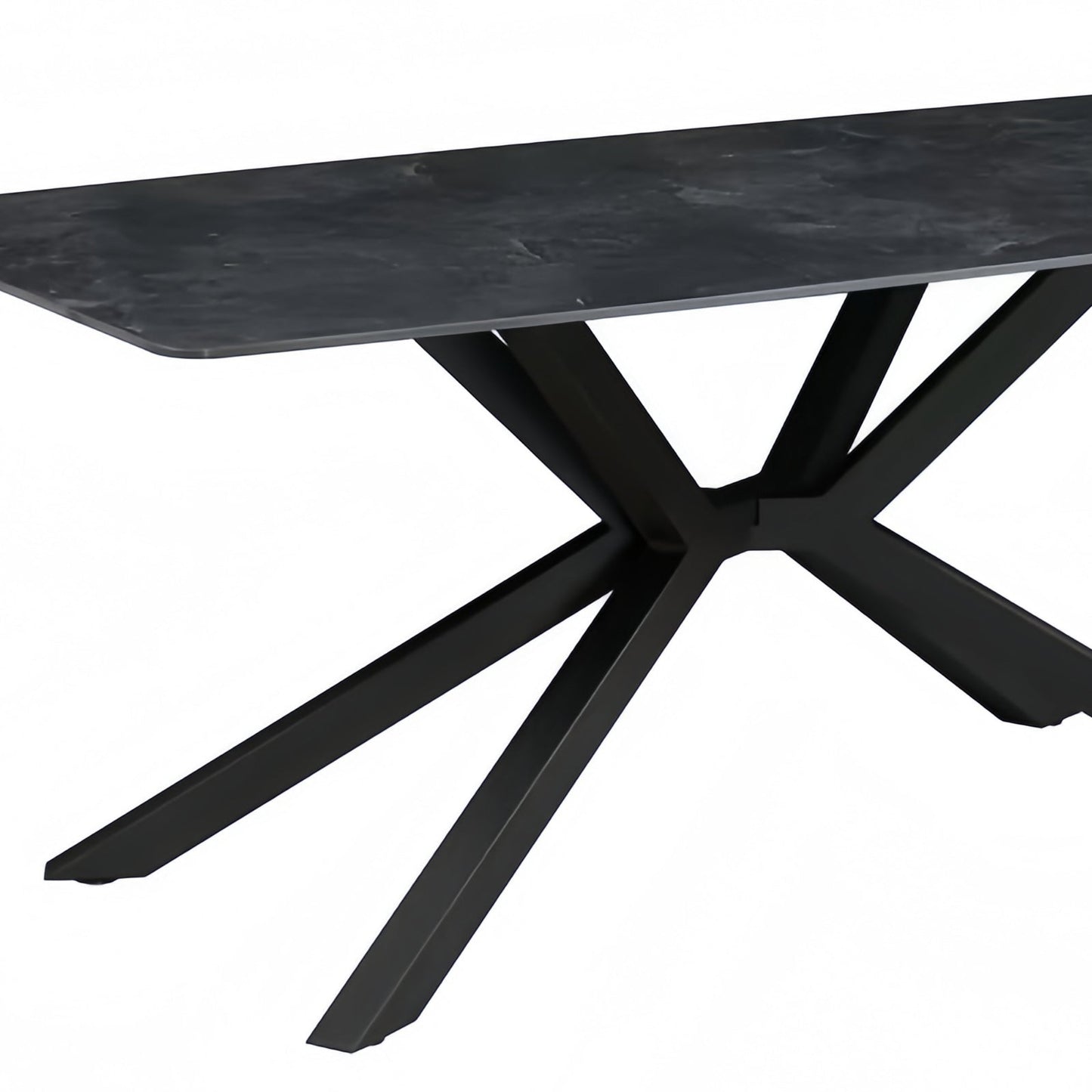 Rex Sintered Stone Dining Table 180cm Green with Powder Coated Iron Legs