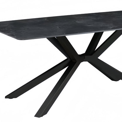 Rex Sintered Stone Dining Table 180cm Green with Powder Coated Iron Legs