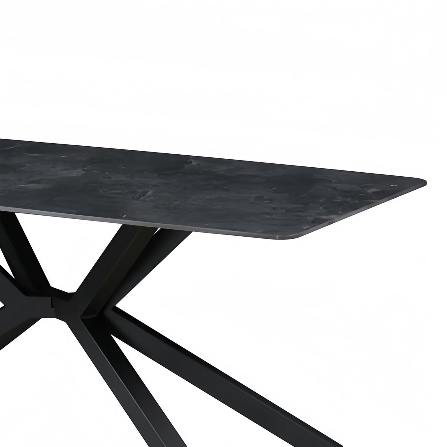 Rex Sintered Stone Dining Table 180cm Green with Powder Coated Iron Legs