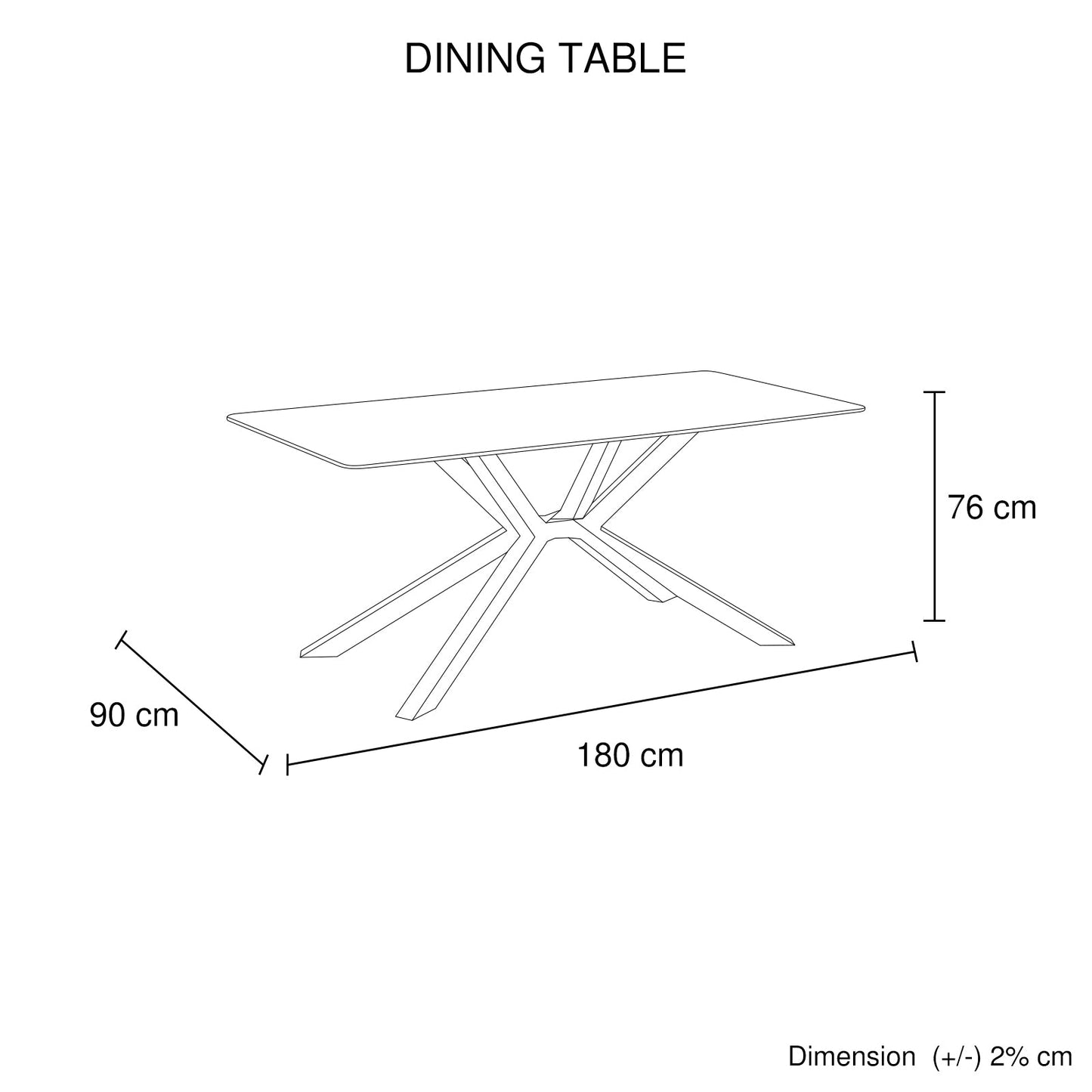 Rex Sintered Stone Dining Table 180cm Green with Powder Coated Iron Legs