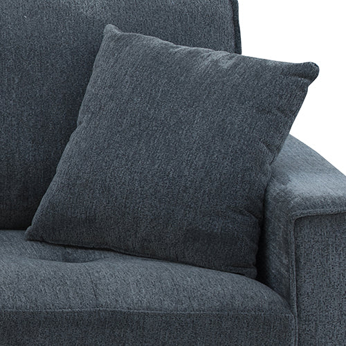 Milano 2+3 Seater Sofa Set | Charcoal Fabric | Pocket Spring