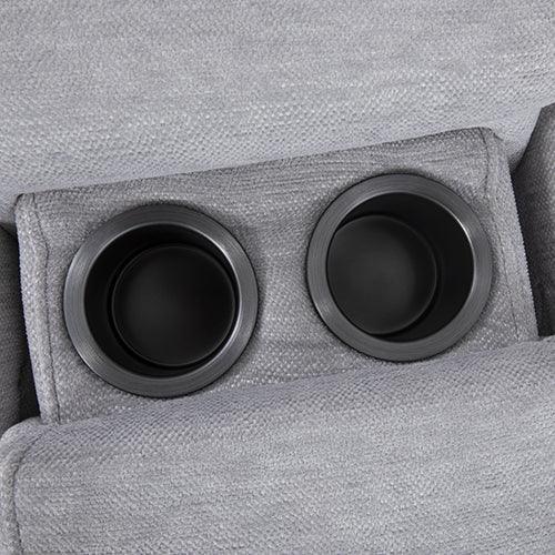 Large Corner Modular Lounge Suite in Light Grey Fabric Electric Recliner - Stacks Warehouse