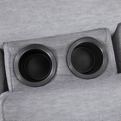 Large Corner Modular Lounge Suite in Light Grey Fabric Electric Recliner - Stacks Warehouse