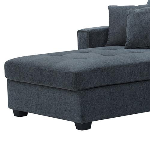 Corner Sofa Chaise Polyester Fabric Multilayer Two Pillows Individual Pocket Spring - Stacks Warehouse