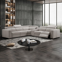 Washington Genuine Leather 6-Seater Corner Sofa | 2 Electric Recliners | Cream