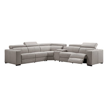 Washington Genuine Leather 6-Seater Corner Sofa | 2 Electric Recliners | Cream