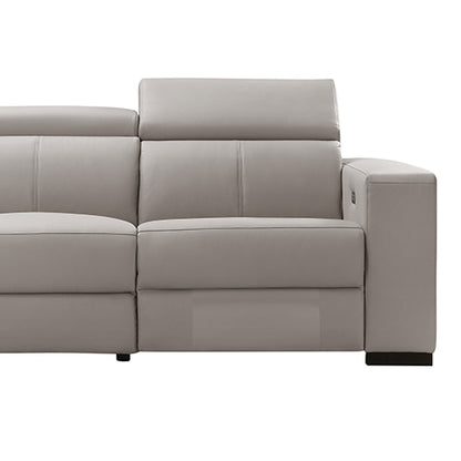 Washington Genuine Leather 6-Seater Corner Sofa | 2 Electric Recliners | Cream