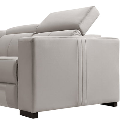 Washington Genuine Leather 6-Seater Corner Sofa | 2 Electric Recliners | Cream