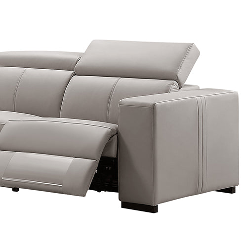 Washington Genuine Leather 6-Seater Corner Sofa | 2 Electric Recliners | Cream