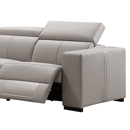 Washington Genuine Leather 6-Seater Corner Sofa | 2 Electric Recliners | Cream