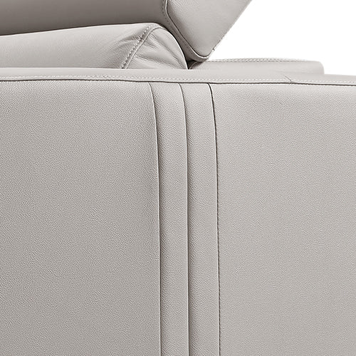 Washington Genuine Leather 6-Seater Corner Sofa | 2 Electric Recliners | Cream