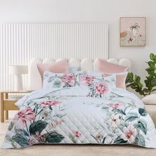 Bianca Coleraine White Floral Printed Bedspread Set Super King