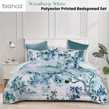 Bianca Woodbury White Botanical Printed Bedspread Set Super King