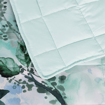 Bianca Woodbury White Botanical Printed Bedspread Set Super King