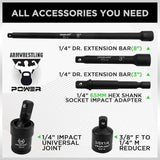 SWANLAKE 56pc 1/4" Drive Impact Socket Set SAE Metric 6-Point