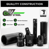 SWANLAKE 50pc 3/8" Drive Impact Socket Set SAE Metric 6-Point