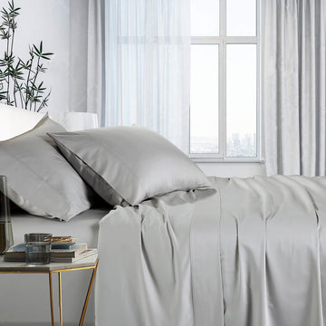 Bamboo Cotton Sheet Set King 1000TC 60% Bamboo 40% Cotton Silver