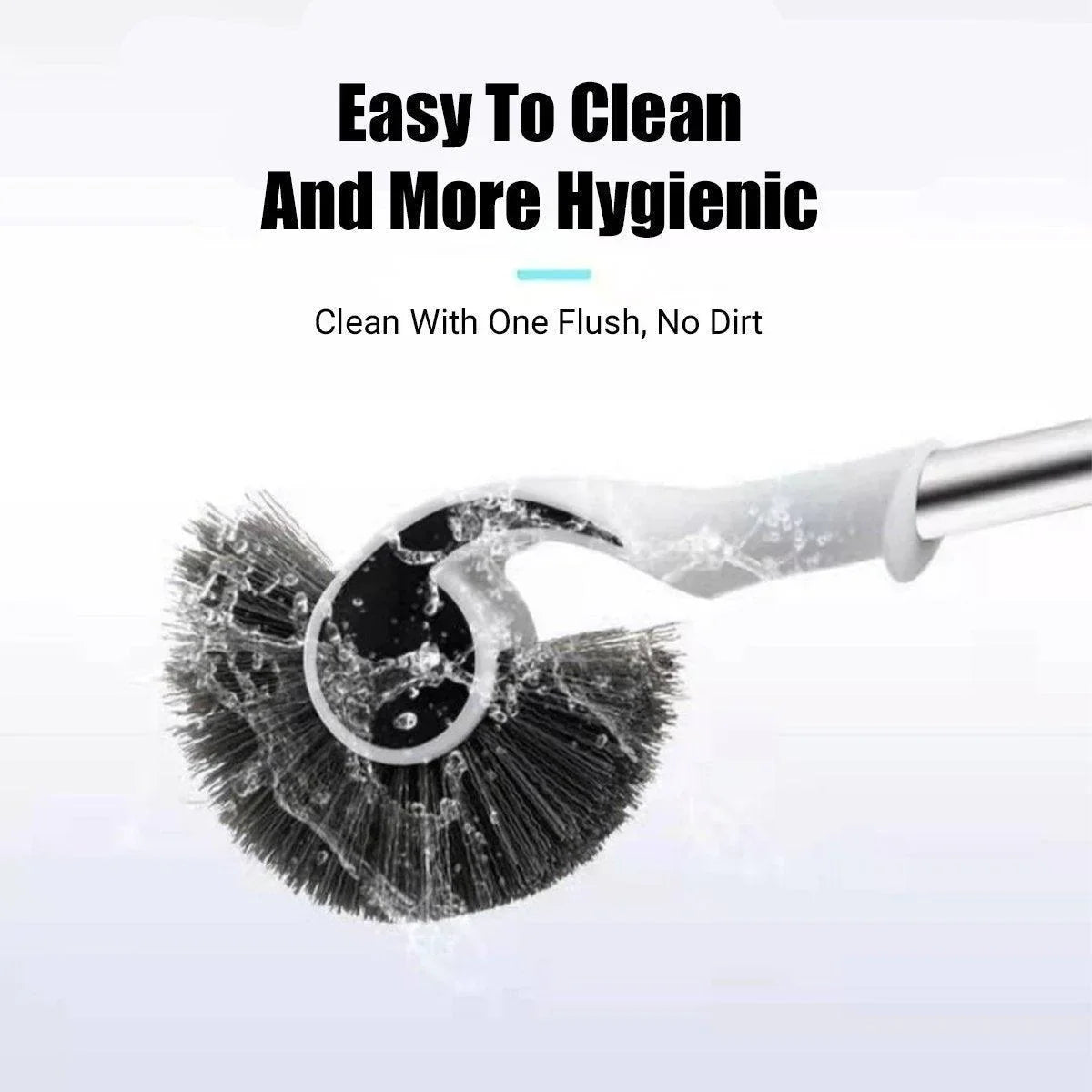 Conch-shaped toilet cleaning brush with water splash, hygienic and easy to clean design