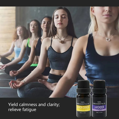 Essential Oil Set 6 Bottles Plant Aromatherapy Oils Natural Scent for Diffuser