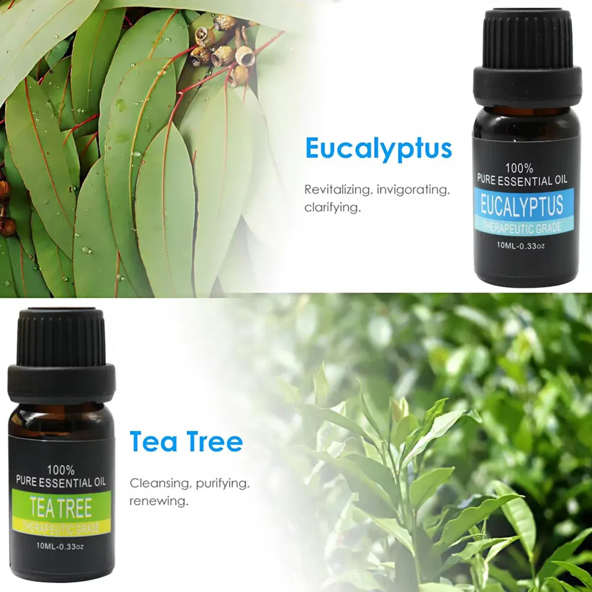 Essential Oil Set 6 Bottles Plant Aromatherapy Oils Natural Scent for Diffuser