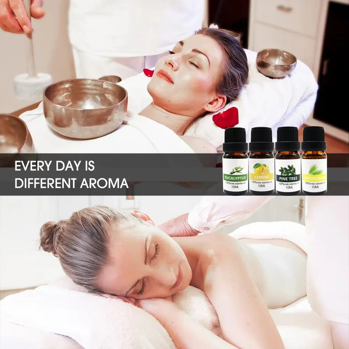 Essential Oil Set 8 Bottles Plant Aromatherapy Oils Natural Fragrance Diffuser