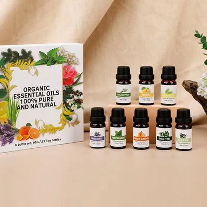 Essential Oil Set 8 Bottles Plant Aromatherapy Oils Natural Fragrance Diffuser