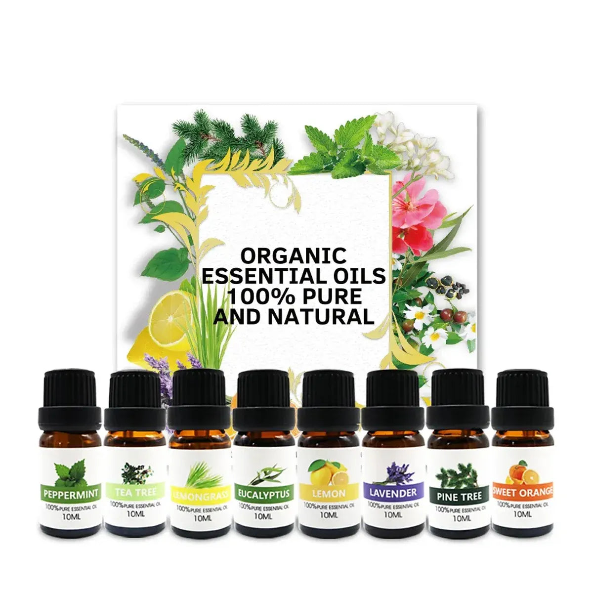 Essential Oil Set 8 Bottles Plant Aromatherapy Oils Natural Fragrance Diffuser