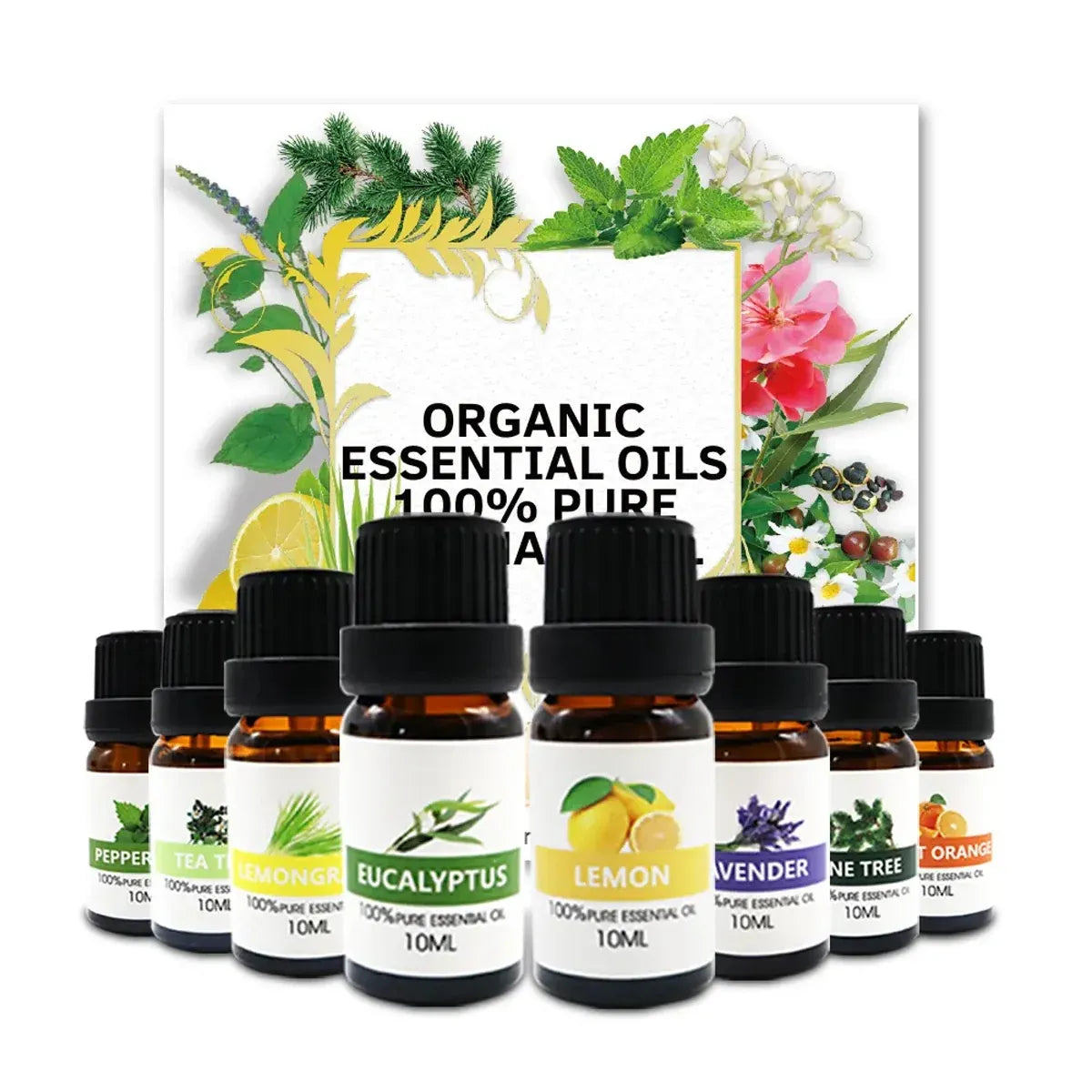 Essential Oil Set 8 Bottles Plant Aromatherapy Oils Natural Fragrance Diffuser