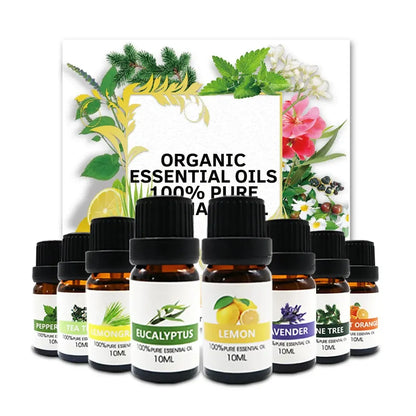 Essential Oil Set 8 Bottles Plant Aromatherapy Oils Natural Fragrance Diffuser