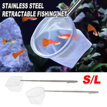 Aquarium Fish Net Retractable 13-39cm Square Small 5x6.5cm Stainless Steel