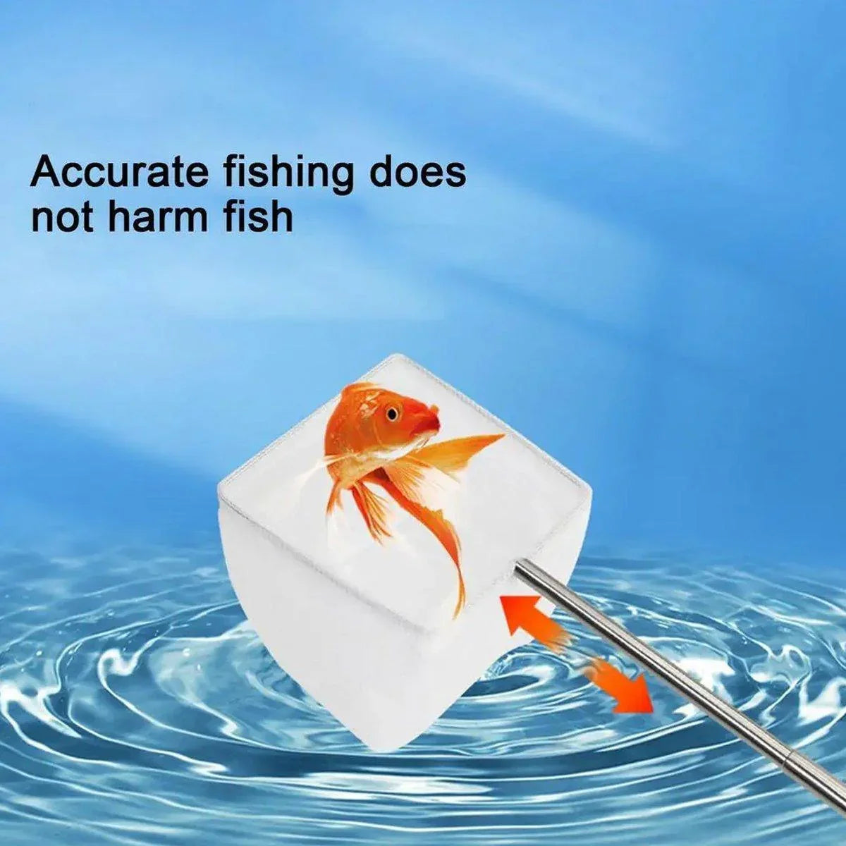Aquarium Fish Net Retractable 13-39cm Square Small 5x6.5cm Stainless Steel