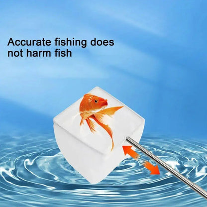Aquarium Fish Net Retractable 13-39cm Square Small 5x6.5cm Stainless Steel