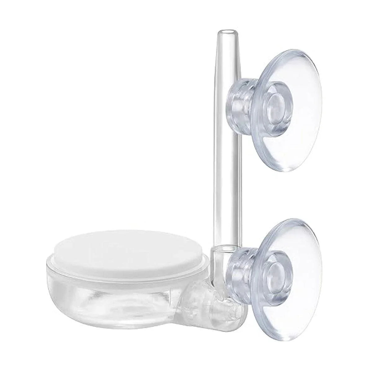 Clear plastic CO2 diffuser with dual suction cups for aquarium tank