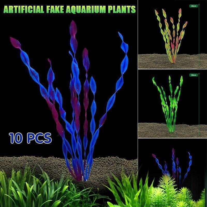 Aquarium Plants 10pcs Artificial Water Grass Plastic Fish Tank Decor