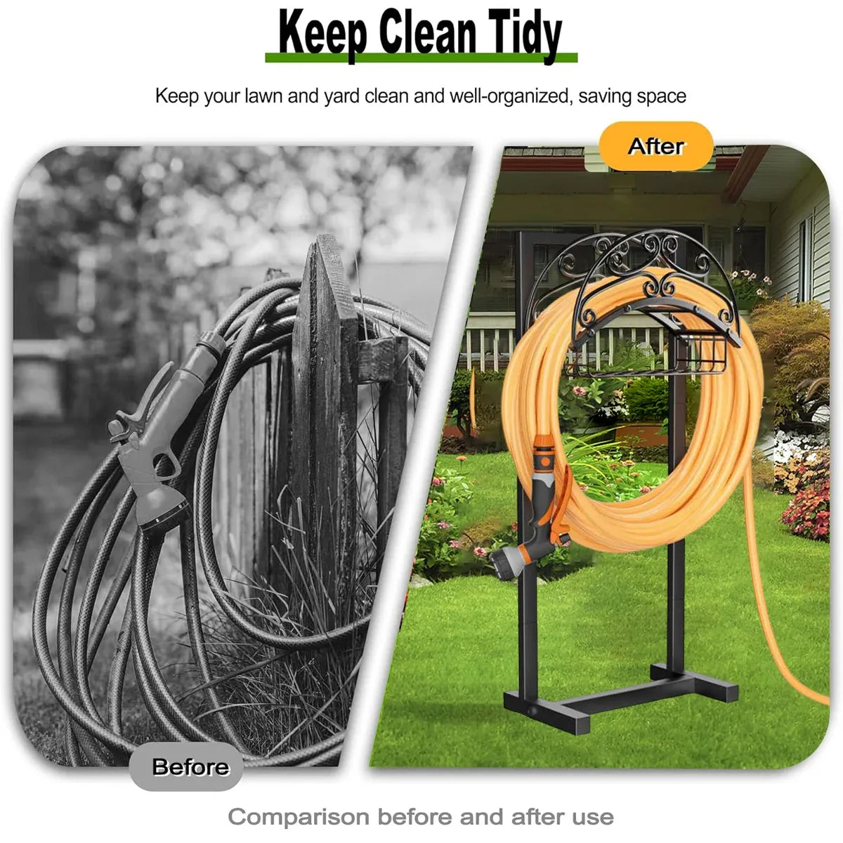 Garden Pipe Rack Support Outdoor Pipe Rack for Garden Yard  Water Hose Storage