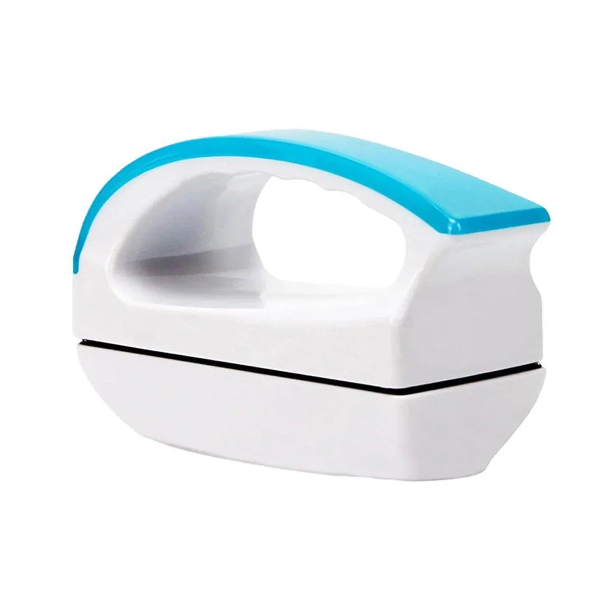 Magnetic window cleaning brush with blue handle on a white background