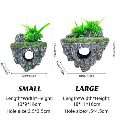 Aquarium Hoverstone Small 13x9x16cm Resin Rock Decoration Natural