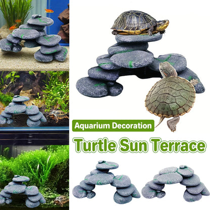 Turtle Platform Climbing Ramp 10x25x17cm Resin Basking Staircase Cave