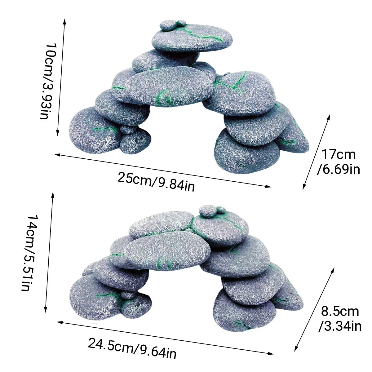 Turtle Platform Climbing Ramp 10x25x17cm Resin Basking Staircase Cave