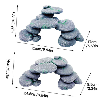 Turtle Platform Climbing Ramp 10x25x17cm Resin Basking Staircase Cave