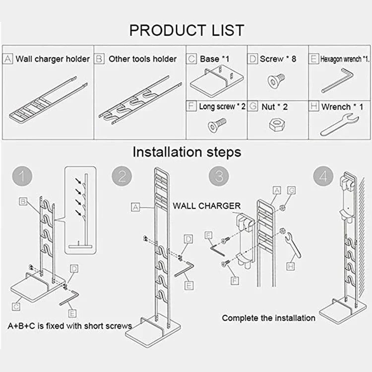 Wall-mounted Vacuum Cleaner Holder for Dyson V6 V7 V8 V10 - no Drilling Needed