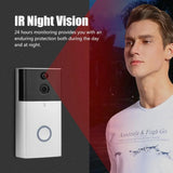 Smart WiFi Video Doorbell Night Vision Motion Detection Silver