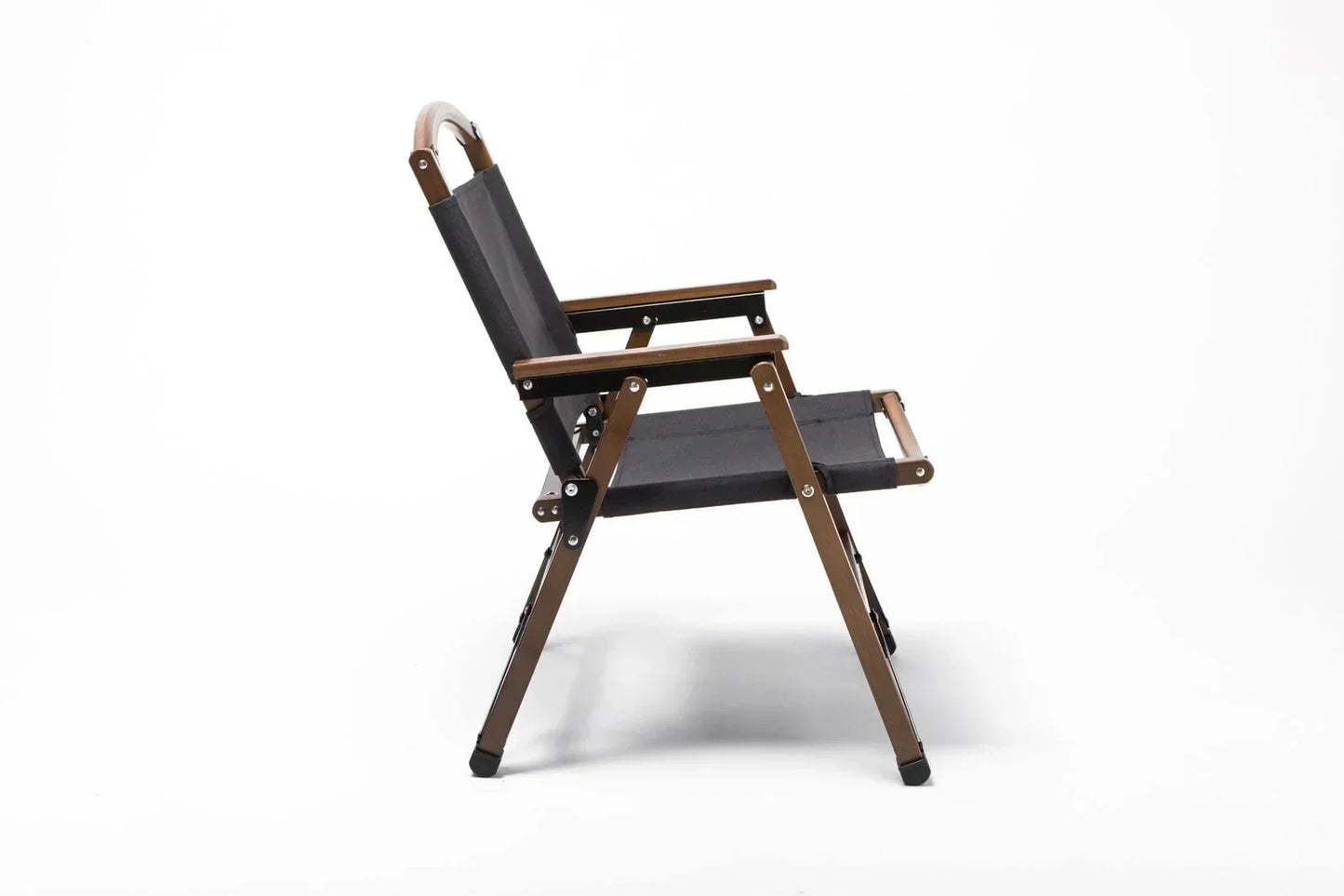 Bamboo Canvas Foldable Camping Chair Outdoor Wooden Travel Picnic Black