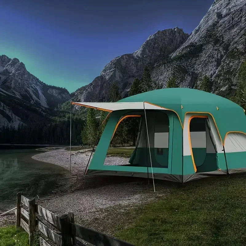 Tasman 3-5 Person Pop Up Camping Tent Hiking Festival Sleeping Green