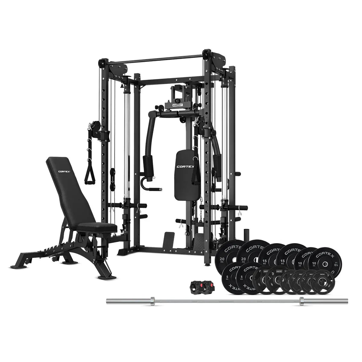 CORTEX PR5 folding power rack with Olympic weight set