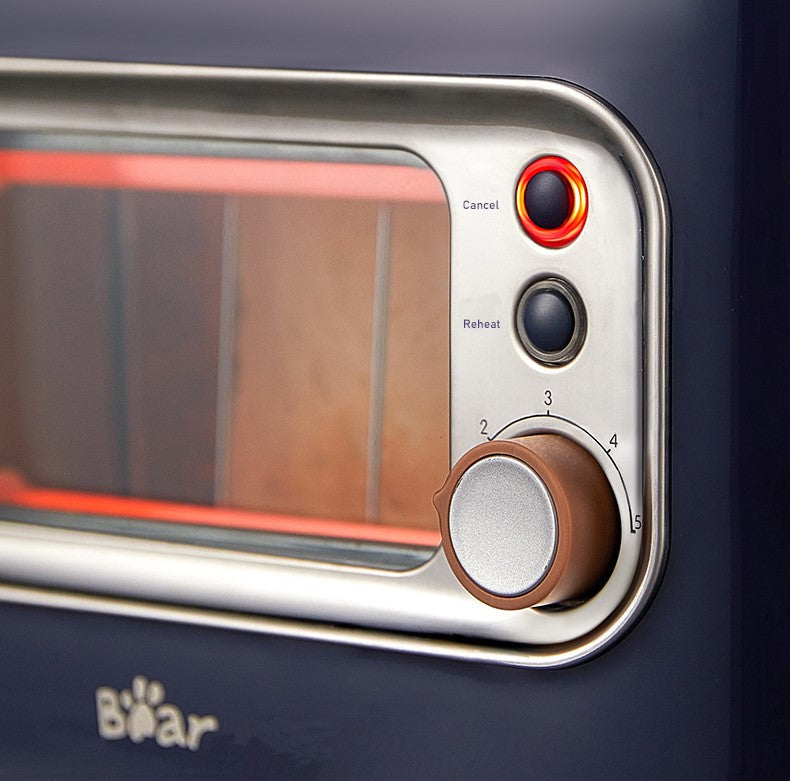 BEAR 2-Slice Toaster Glass Window One-Click Reheat Crumb Tray ERAC Certified DSL-C02X1