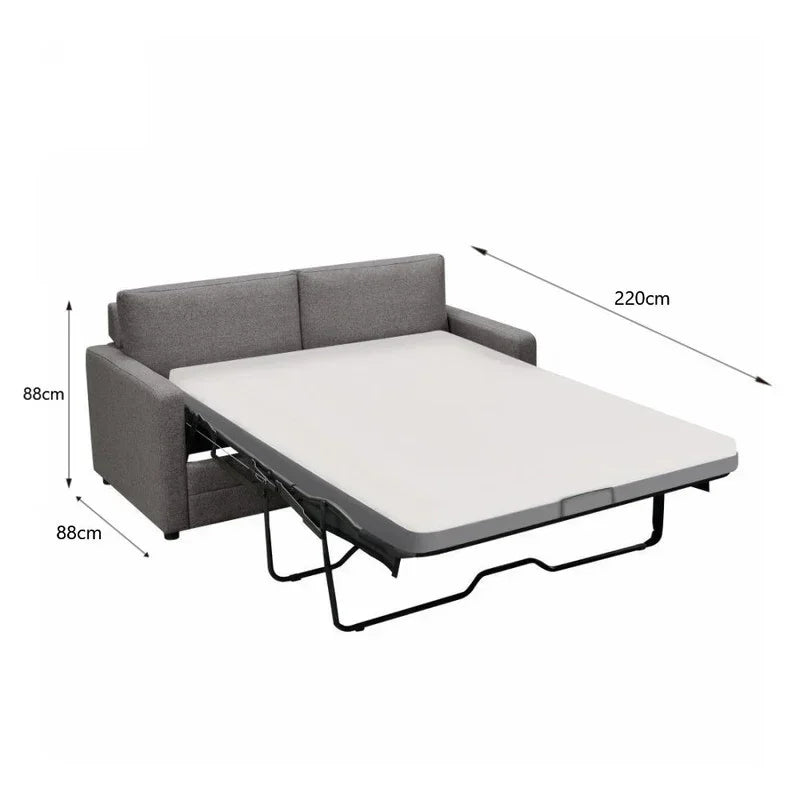 RAY 2 Seater Sofa bed with Separate Foam Mattress- Dark grey - Stacks Warehouse