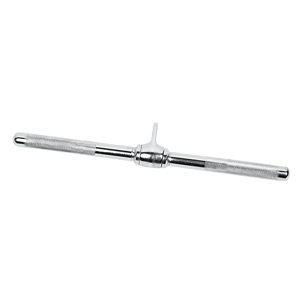 Chrome metal tool handle with knurled grips and central adjustable lever