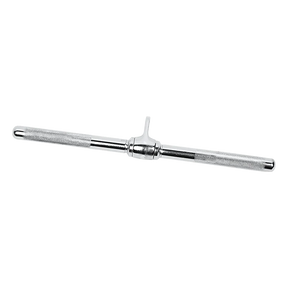 Chrome metal tool handle with knurled grips and central adjustable lever
