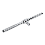 Chrome knurled T-bar handle with mounting bracket for fitness equipment or cable machines